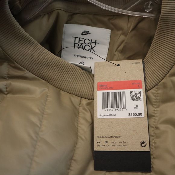 Nike DQ4302-247 Men's Sz Large Tan Therma-Fit Tech Pack Winterized Jacket $150 - Picture 4 of 7